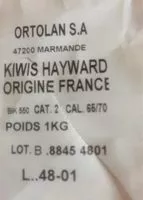 Quantité de sucre dans Kiwi