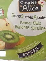 Quantité de sucre dans Pommes Kiwis Bananes Spiruline