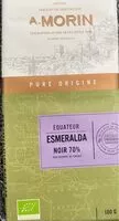 入っている砂糖の量 Equateur Esmeralda Noir 70%