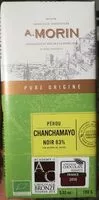 入っている砂糖の量 Chocolat Pérou Chanchamayo noir 63%
