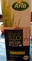 İçindeki şeker miktarı Weidemilch (Vollmilch), frisch, 3,8% (Bio)