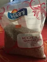 Sucre et nutriments contenus dans Vaani foods
