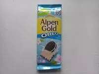 Количество сахара в Шоколад молочный "Альпен Гольд" с белым шоколадом с начинкой со вкусом ванили и кусочками печенья "Орео"