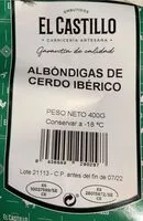 Cantidad de azúcar en Albondigas de cerdo iberico