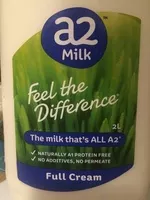 Sucre et nutriments contenus dans A2 milk