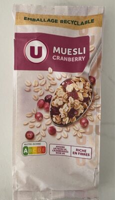 Сахар и питательные вещества в U-muesli cranbery
