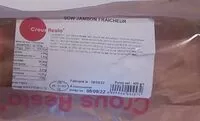 Amount of sugar in Sandwich jambon fraicheur