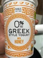 Amount of sugar in Yogurt greek style 0% with honey