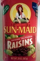 Amount of sugar in California Sun-dried Raisins