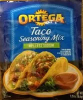 Amount of sugar in Ortega, taco seasoning mix