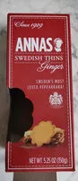 Amount of sugar in Annas swedish thins ginger