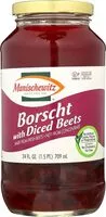 Amount of sugar in Borscht with diced beets