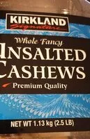 Amount of sugar in unsalted cashews