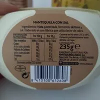 Amount of sugar in mantequilla con sal