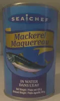 Amount of sugar in Mackerel in Water