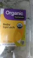Amount of sugar in Organic baby spinach