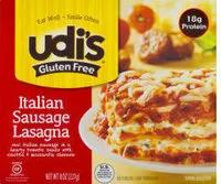 Amount of sugar in Gluten free frozen italian sausage lasagna