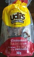 Amount of sugar in Udi's, gluten free soft & sweet cinnamon & raisin bread