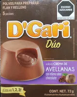 Amount of sugar in D'Gari Dúo sabor crema de Avellanas