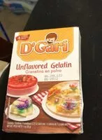 Amount of sugar in D’Gari unflavored Gelatin