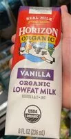 Amount of sugar in Vanilla Organic Lowfat Milk