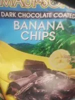 Dark chocolate coated banana chips