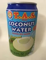 Amount of sugar in T.a.s., coconut water
