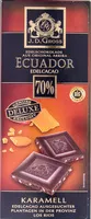 Amount of sugar in Éclats de caramel 70% cacao - Chocolat noir