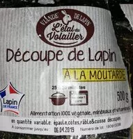 Amount of sugar in Lapin à la moutarde