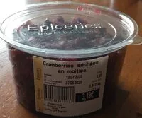 Amount of sugar in Cranberries séchées en moitiés