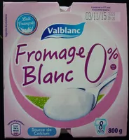 Amount of sugar in Fromage blanc nature 0%