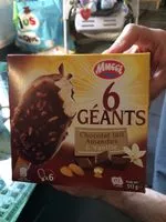Amount of sugar in 6 Géants Chocolat au Lait Amandes & Vanille