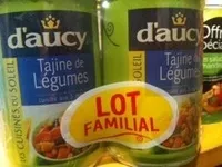 Amount of sugar in Tajine de légume (lot familial)