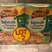 Amount of sugar in Zapetti Taboulé aux tomates le lot de 2 boites de 360 gr