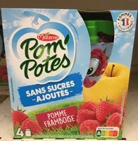 Amount of sugar in POM'POTES Compotes Gourdes Pomme Framboise 4x90g