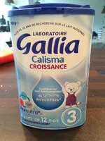 Amount of sugar in GALLIA CALISMA Croissance 3ème âge 900g Dès 12 Mois