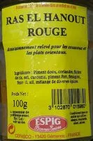 Amount of sugar in Ras el Hanout rouge