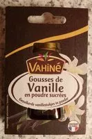 Amount of sugar in Gousses de vanille en poudre sucrées
