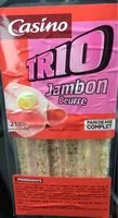 Amount of sugar in Sandwich TRIO Jambon beurre - pain de mie complet