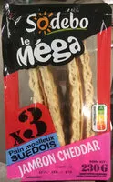 Amount of sugar in Sandwich le méga jambon cheddar x3