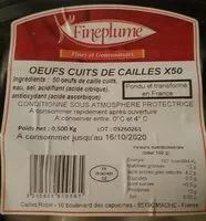 Amount of sugar in Oeufs cuit de caille