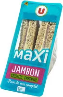 Amount of sugar in Sandwich maxi jambon emmental et crudités