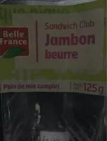 Amount of sugar in Sandwich Jambon beurre