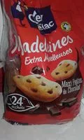 Amount of sugar in Ker Cadélac - Madeleines Maxi Chocolate chips, 600g (21.2oz)