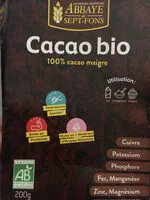 Amount of sugar in Cacao bio