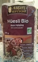 Amount of sugar in Müesli, mélange céréales bio