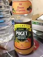 Amount of sugar in Puget huile d'olive vierge extra Ail piment d'espelette