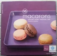 Amount of sugar in 16 macarons (chocolat, vanille, framboise, café)