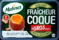 Amount of sugar in Fraîcheur Coque 6 Gros Oeufs extra frais - Matines