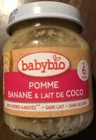 Amount of sugar in Babybio pomme banane et lait de coco